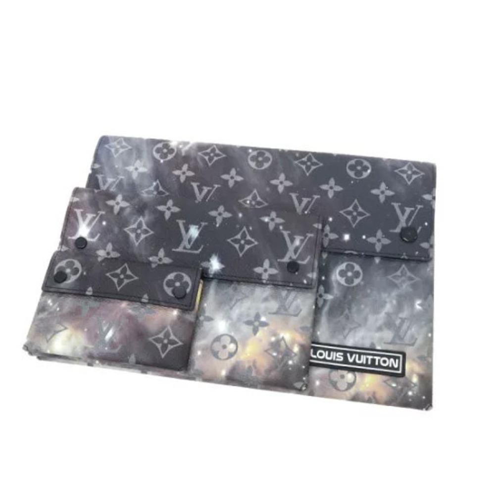 Louis Vuitton Galaxy Alpha Triple Pouch Leather Blue Gray